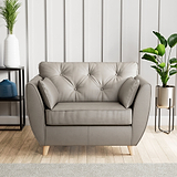 Edison Leather Snuggle Chair Light Feet Stone Grey from Roseland Furniture