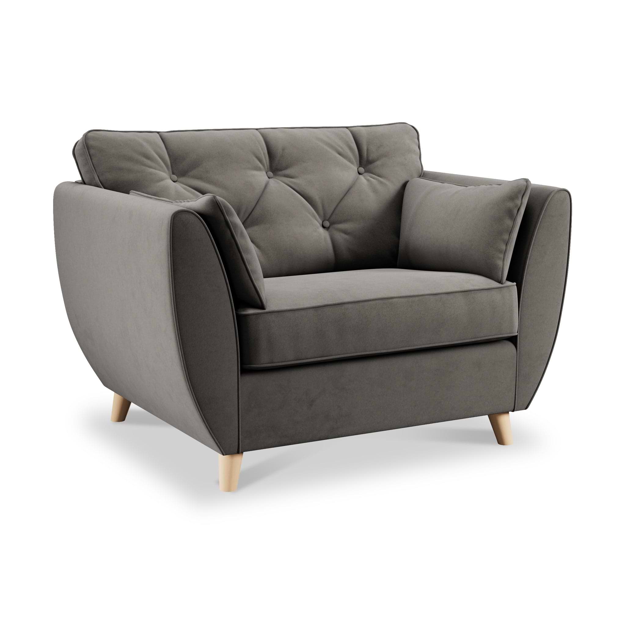 Edison Snuggle Chair Light Feet Asphalt from Roseland Furniture