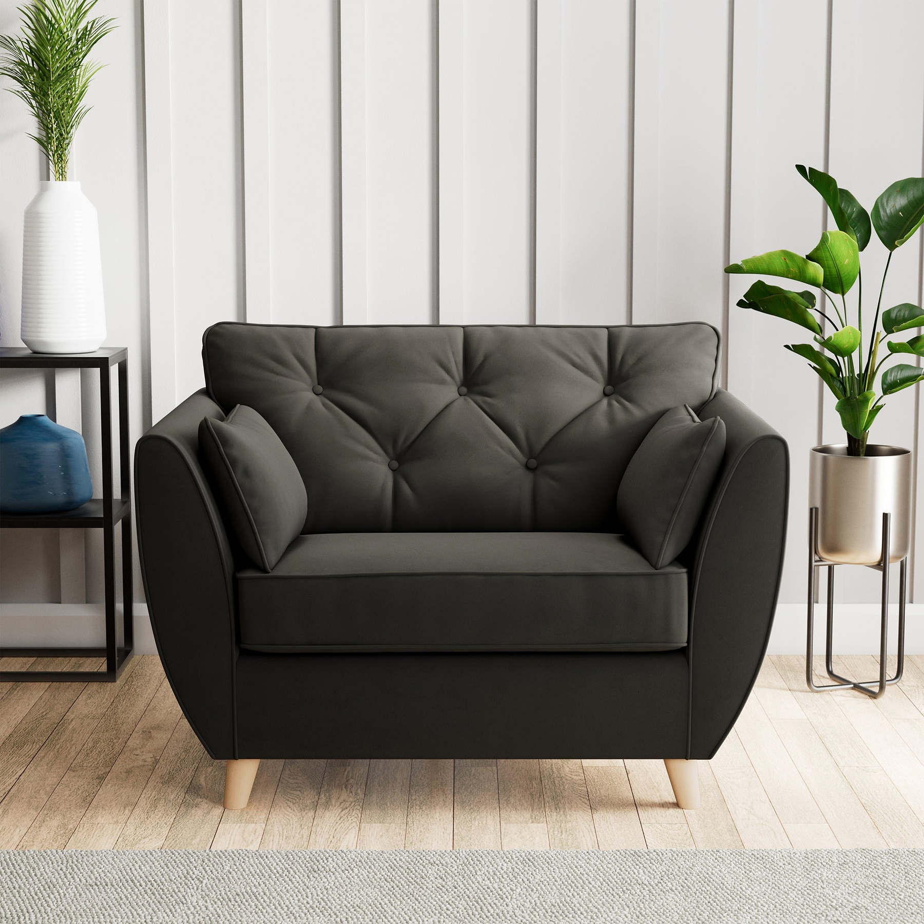 Edison Snuggle Chair Light Feet Black from Roseland Furniture