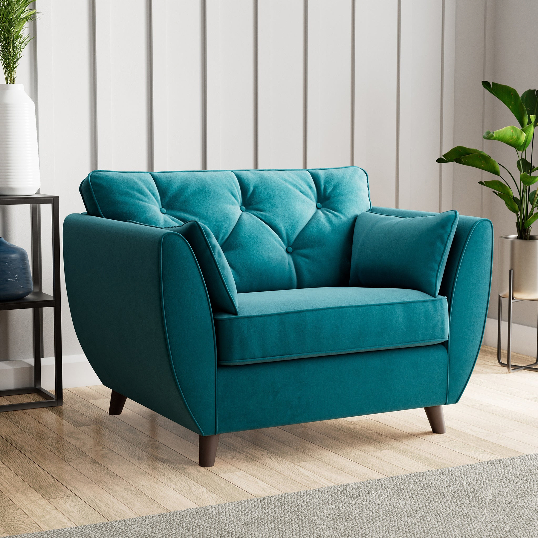 Edison Snuggle Chair Dark Feet Mallard from Roseland Furniture