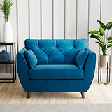 Edison Snuggle Chair Dark Feet Marine from Roseland Furniture