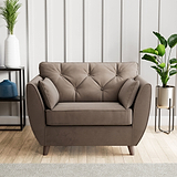 Edison Snuggle Chair Dark Feet Mole from Roseland Furniture