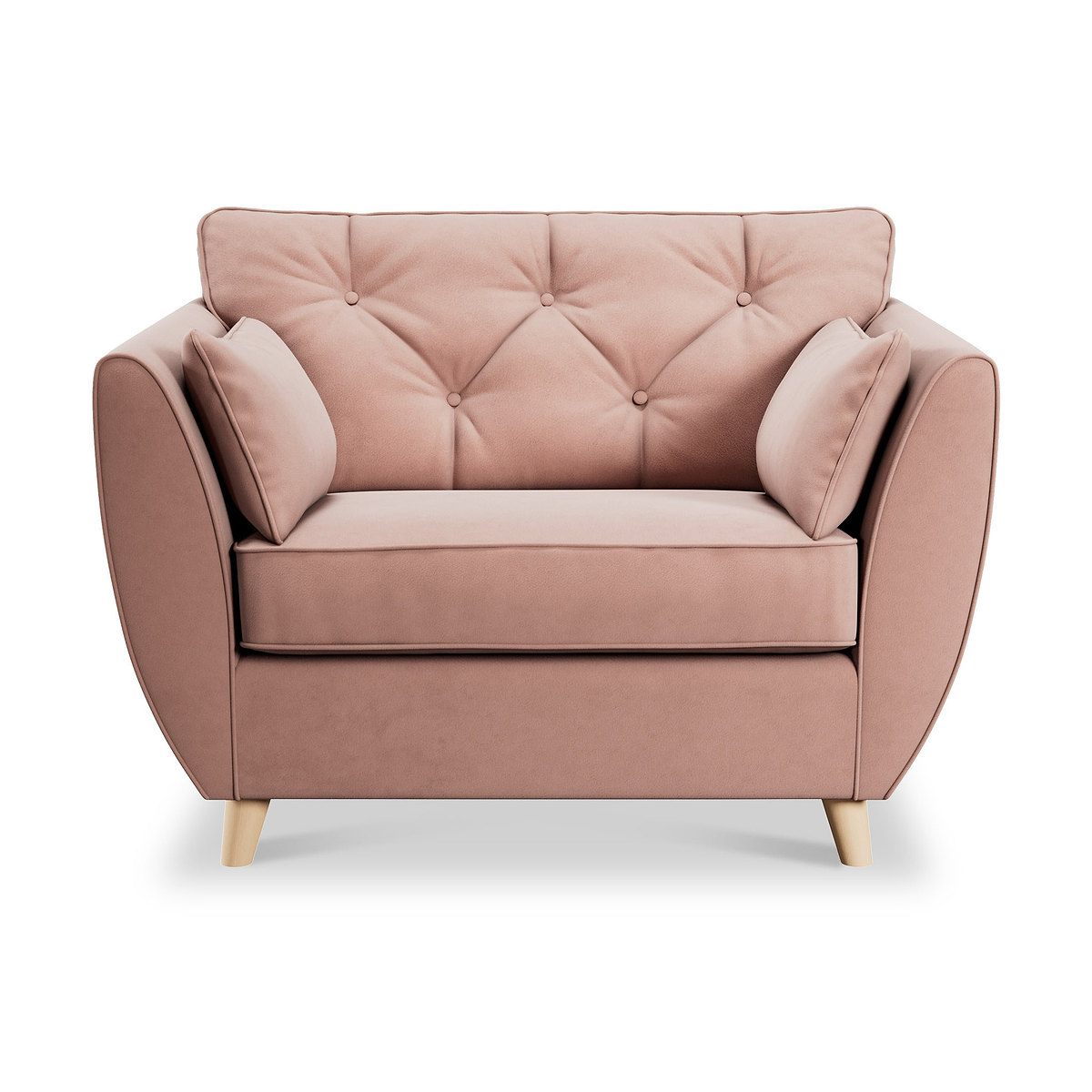 Edison Snuggle Chair Light Feet Blush Pink from Roseland Furniture