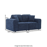 Hugo 2 Seater Sofa Deep Blue from Roseland Furniture