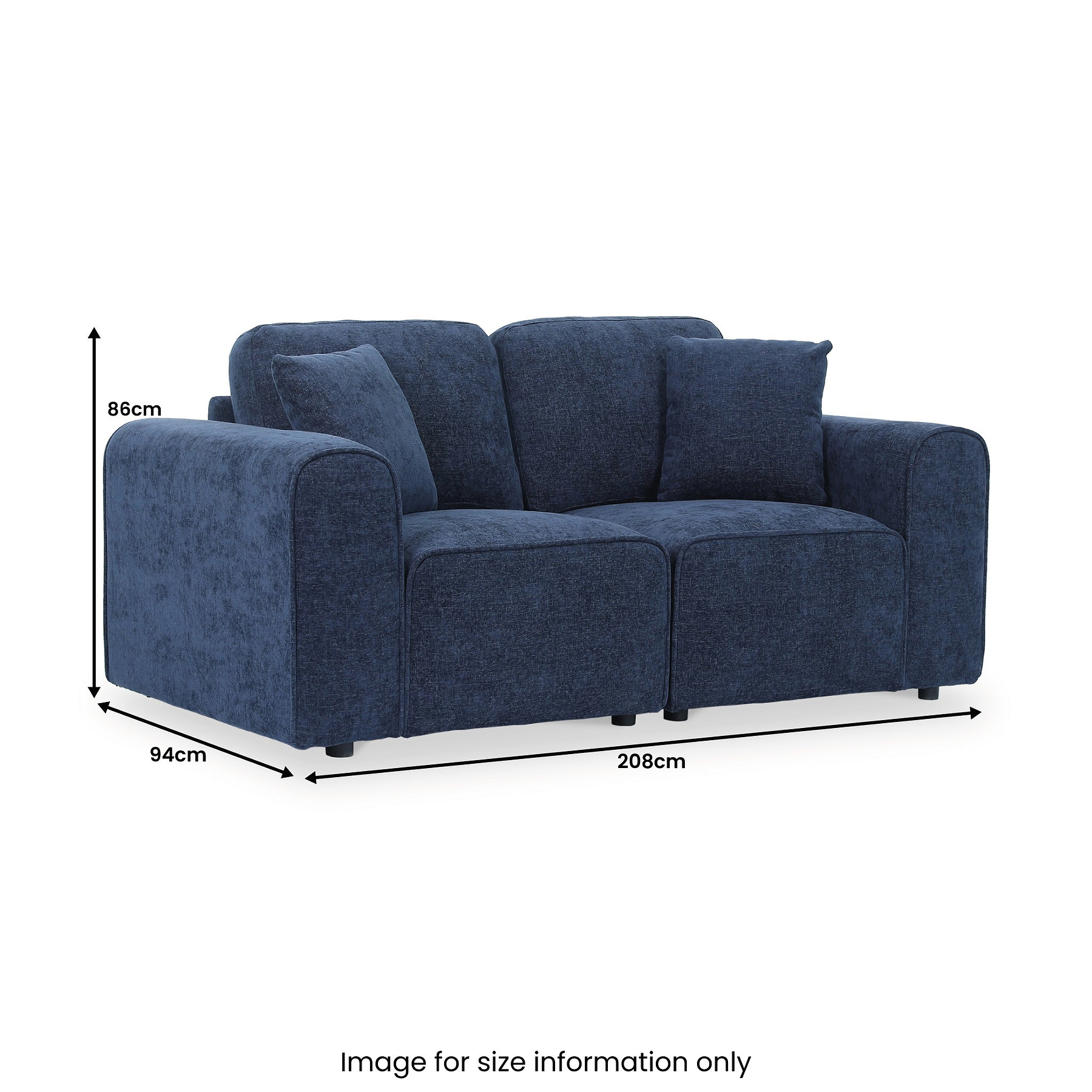 Hugo 3 Seater Sofa Deep Blue from Roseland Furniture