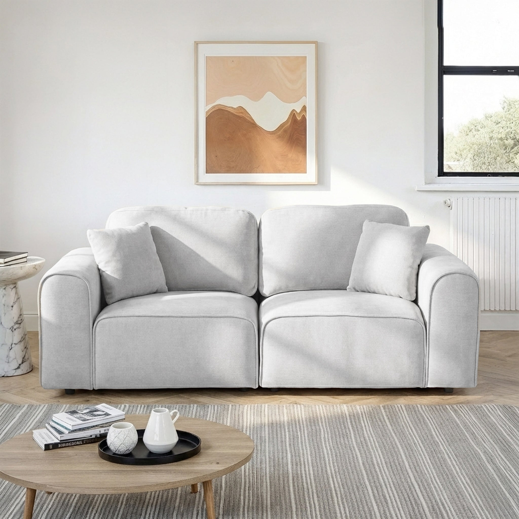 Hugo 3 Seater Sofa Fog from Roseland Furniture
