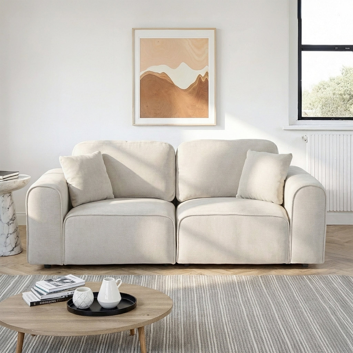Hugo 3 Seater Sofa Natural Haze from Roseland Furniture
