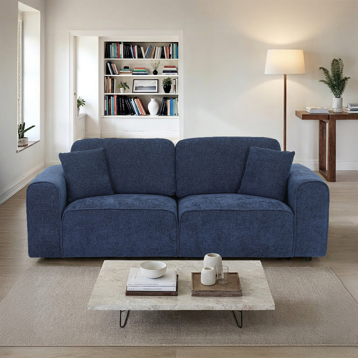 Hugo 4 Seater Sofa Deep Blue from Roseland Furniture