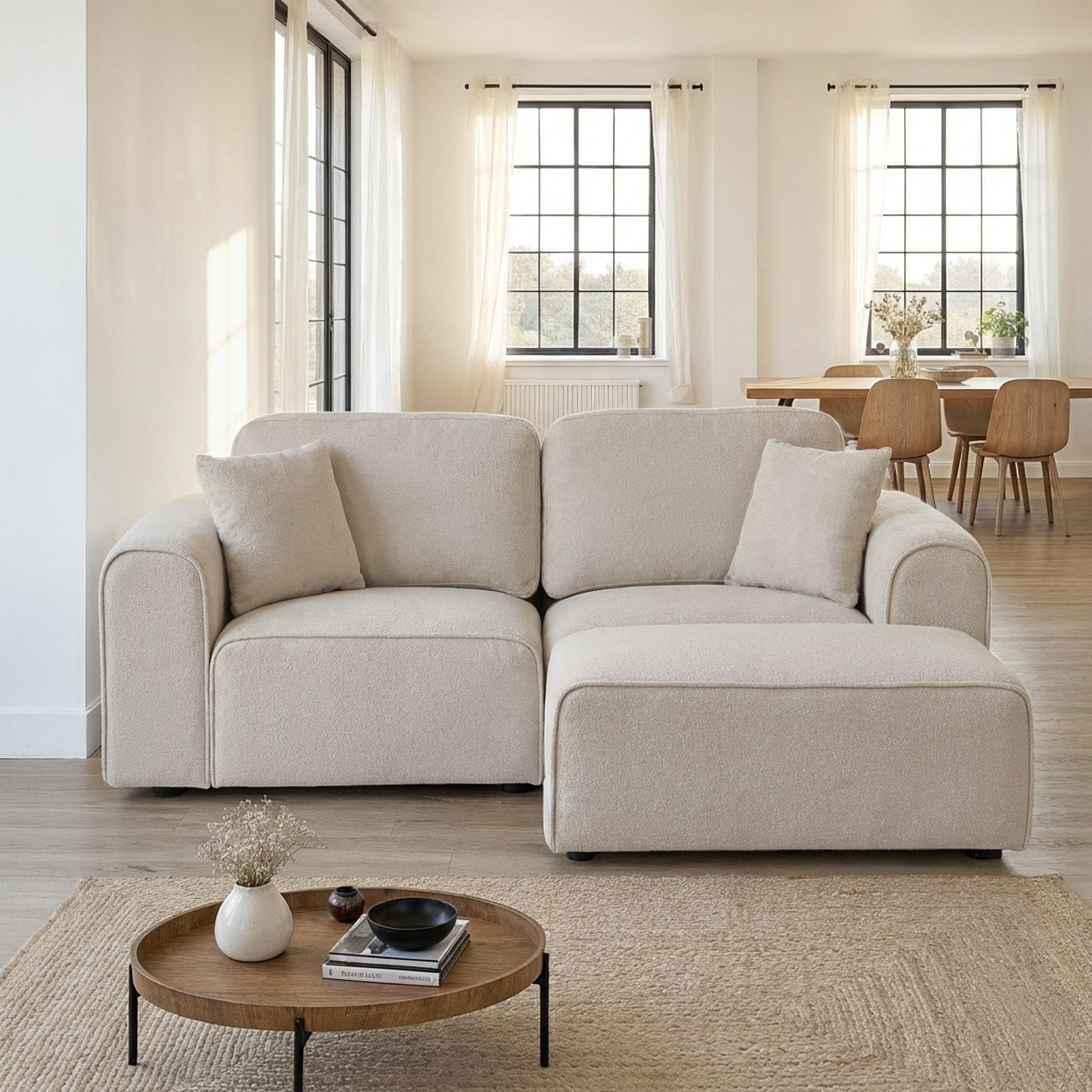 Hugo Chaise Sofa Natural Haze from Roseland Furniture