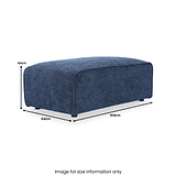 Hugo Footstool Deep Blue from Roseland Furniture