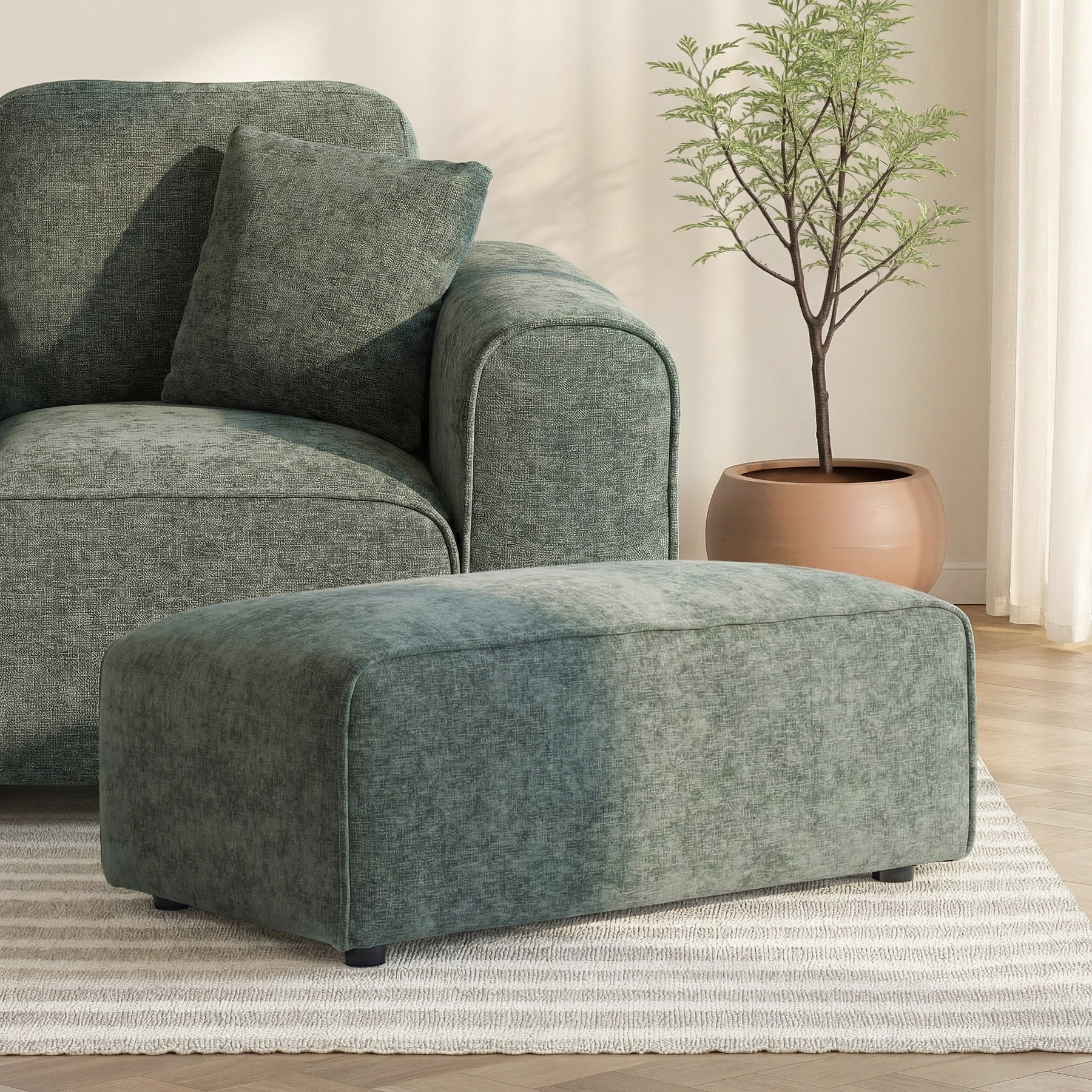 Hugo Footstool Moss from Roseland Furniture