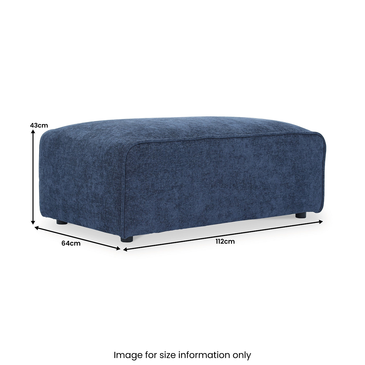 Hugo Footstool XL Deep Blue from Roseland Furniture