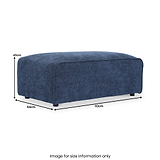 Hugo Footstool XL Deep Blue from Roseland Furniture
