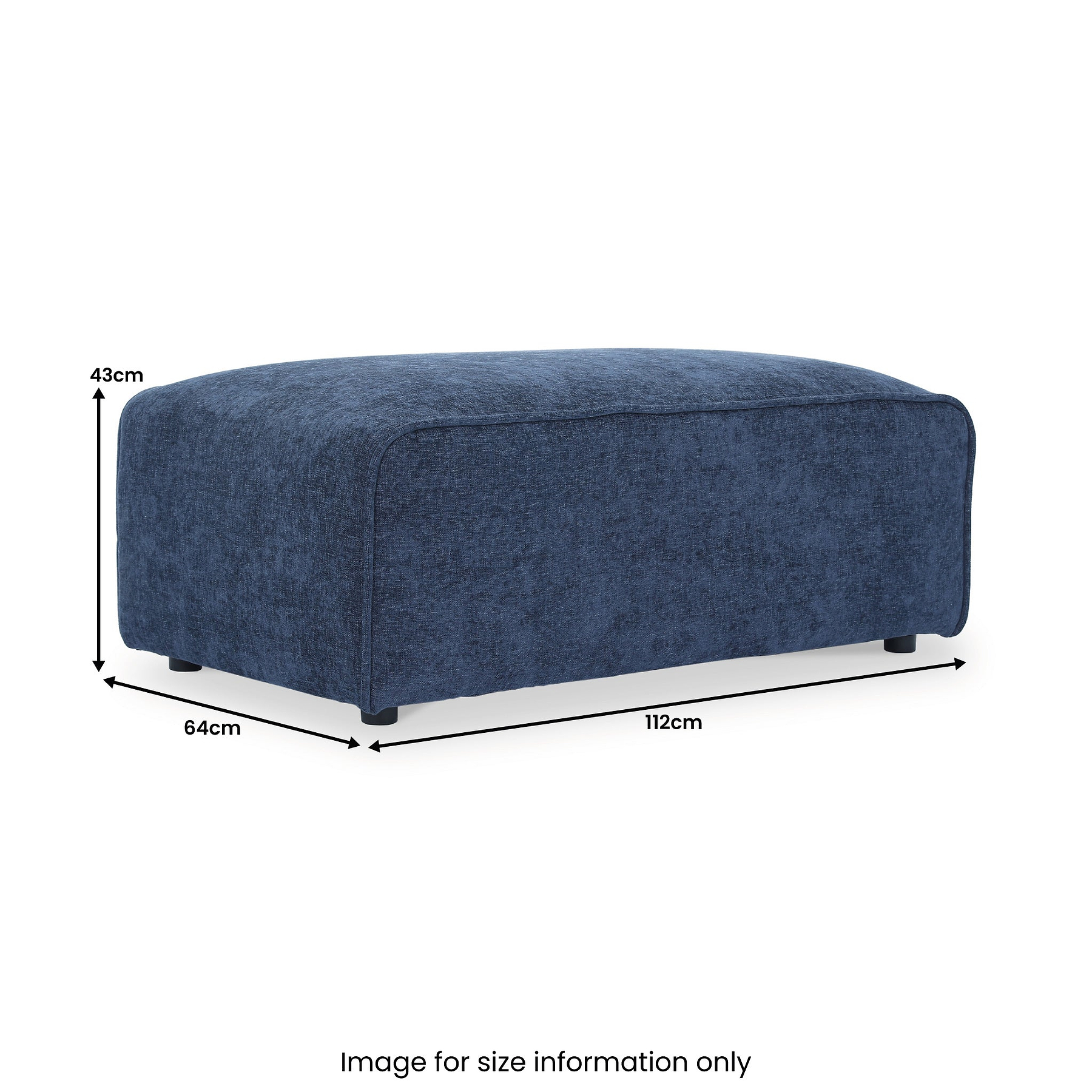Hugo Footstool XL Deep Blue from Roseland Furniture