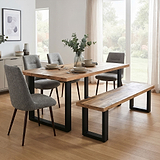 Jaxon Industrial Mango Wood 180cm Rectangular Dining Table from Roseland Furniture