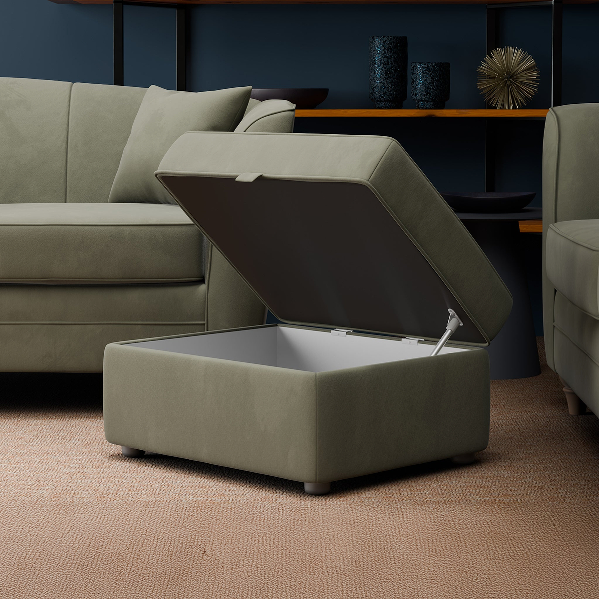 Ansdell Storage Footstool Fern from Roseland Furniture