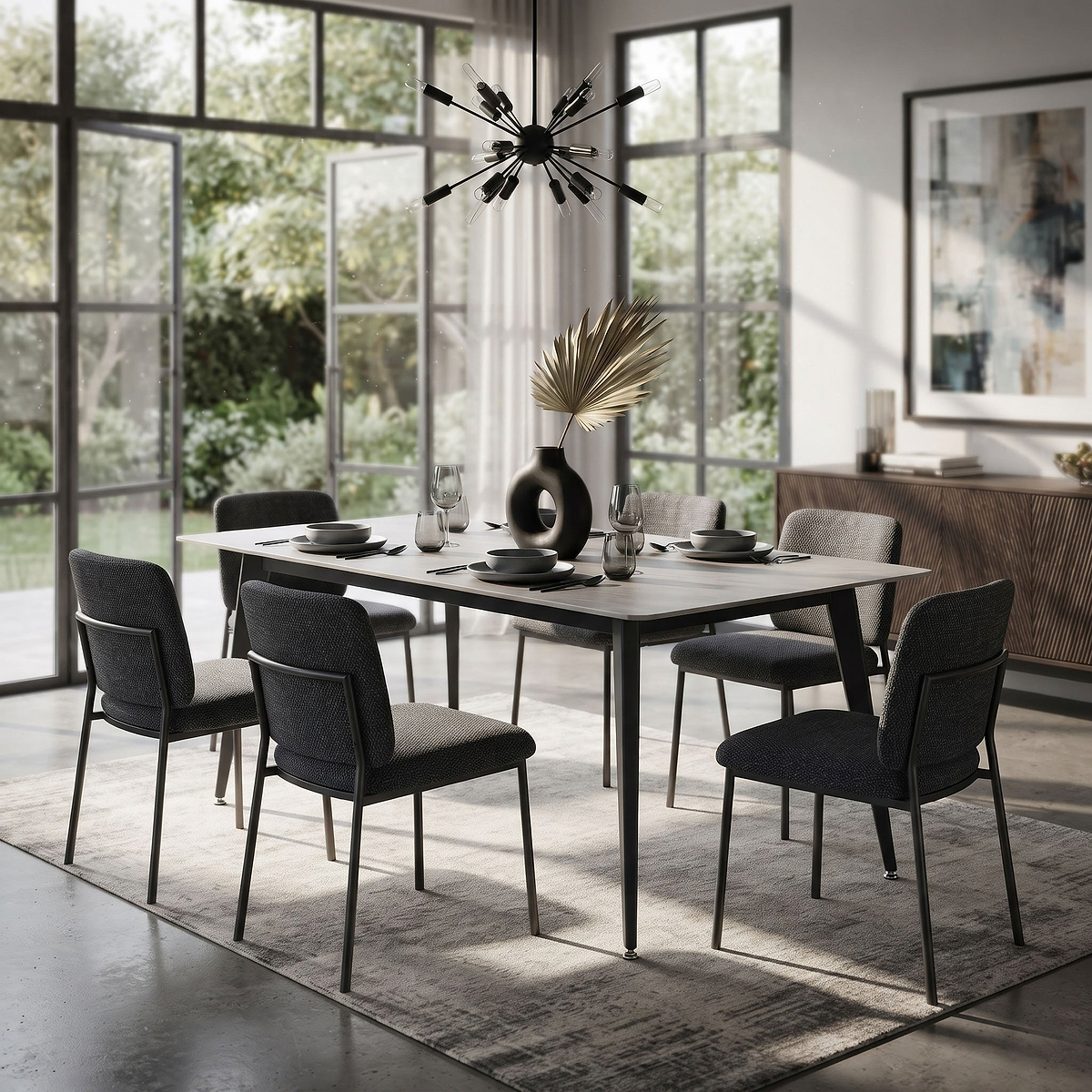 Owen Grey 130cm Sintered Stone Dining Table from Roseland