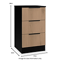 Jago-slatted-effect-3-drawer-bedside-black from Roseland Furniture