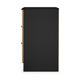 Jago-slatted-effect-3-drawer-bedside-black from Roseland Furniture