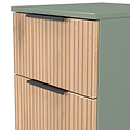 Jago-slatted-effect-3-drawer-bedside-green from Roseland Furniture