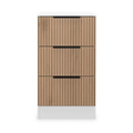 Jago-slatted-effect-3-drawer-bedside-white from Roseland Furniture