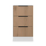 Jago-slatted-effect-3-drawer-bedside-white from Roseland Furniture