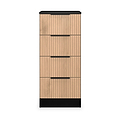 Jago-slatted-effect-4-drawer-bedside-black from Roseland Furniture