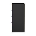 Jago-slatted-effect-4-drawer-bedside-black from Roseland Furniture