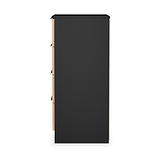 Jago-slatted-effect-4-drawer-bedside-black from Roseland Furniture