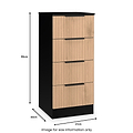 Jago-slatted-effect-4-drawer-bedside-black from Roseland Furniture