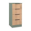Jago-slatted-effect-4-drawer-bedside-green from Roseland Furniture