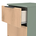 Jago-slatted-effect-4-drawer-bedside-green from Roseland Furniture