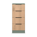 Jago-slatted-effect-4-drawer-bedside-green from Roseland Furniture
