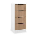 Jago-slatted-effect-4-drawer-bedside-white from Roseland Furniture