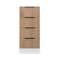 Jago-slatted-effect-4-drawer-bedside-white from Roseland Furniture