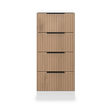 Jago-slatted-effect-4-drawer-bedside-white from Roseland Furniture
