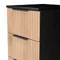Jago-slatted-effect-5-drawer-tallboy-black from Roseland Furniture