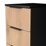 Jago-slatted-effect-5-drawer-tallboy-black from Roseland Furniture