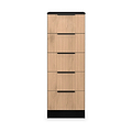 Jago-slatted-effect-5-drawer-tallboy-black from Roseland Furniture
