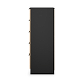 Jago-slatted-effect-5-drawer-tallboy-black from Roseland Furniture