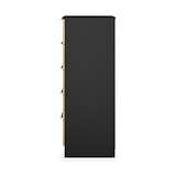 Jago-slatted-effect-5-drawer-tallboy-black from Roseland Furniture