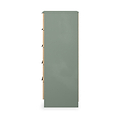 Jago-slatted-effect-5-drawer-tallboy-green from Roseland Furniture