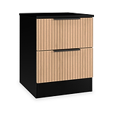 Jago-slatted-effect-2-drawer-bedside-black from Roseland Furniture