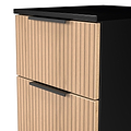 Jago-slatted-effect-2-drawer-bedside-black from Roseland Furniture