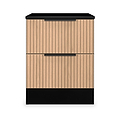 Jago-slatted-effect-2-drawer-bedside-black from Roseland Furniture