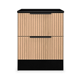 Jago-slatted-effect-2-drawer-bedside-black from Roseland Furniture