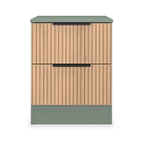 Jago Slatted Effect 2 Drawer Bedside Table
