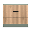 Jago-Slatted-Effect-3-Drawer-Chest-Greenfrom Roseland Furniture