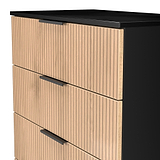 Jago-slatted-effect-5-drawer-chest-black from Roseland Furniture