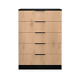 Jago-slatted-effect-5-drawer-chest-black from Roseland Furniture